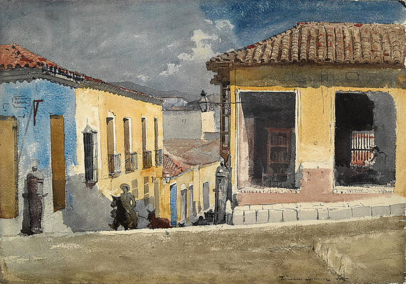 Santiago de Cuba. Street Scene Print by Winslow Homer