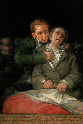Self-Portrait with Dr. Arrieta Print by Francisco Goya