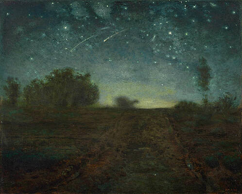Starry Night Print by Jean Francois Millet