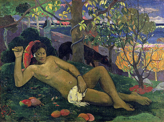 Te Arii Vahine. The King's Wife Print by Paul Gauguin