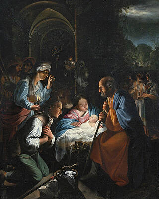 The Adoration of the Shepherds Print by Carlo Saraceni