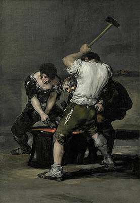 The Forge Print by Francisco Goya