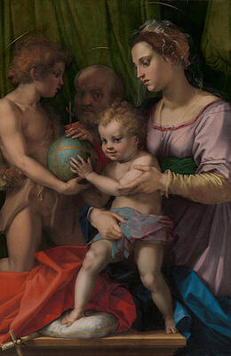The Holy Family with the Young Saint John the Baptist Print by Andrea del Sarto