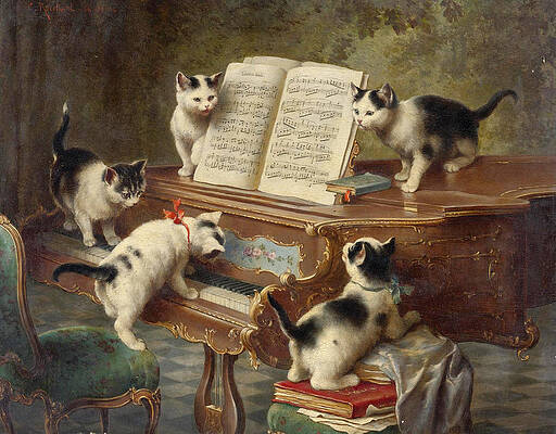 The Kittens' Recital Print by Carl Reichert