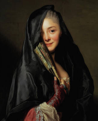 The Lady with the Veil. The Artist's Wife Print by Alexander Roslin