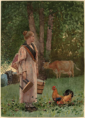 The Milk Maid Print by Winslow Homer