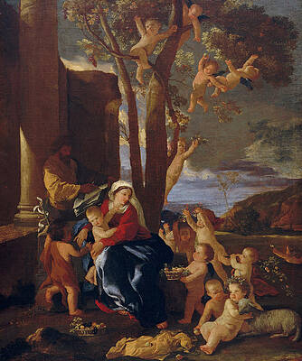 The Rest on the Flight into Egypt Print by Nicolas Poussin