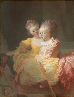 The Two Sisters Print by Jean-Honore Fragonard