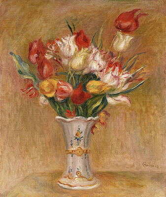 Tulips Print by Pierre-Auguste Renoir