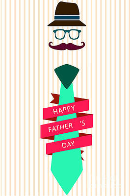 Wall Art - Painting - Typography Poster - Happy Father's Day #1 by Celestial Images