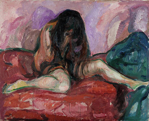 Weeping Nude Print by Edvard Munch