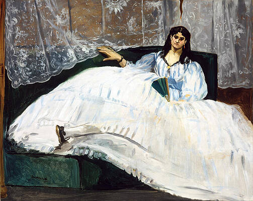 Woman with a Fan Print by Edouard Manet