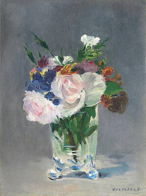 Flowers in a Crystal Vase Print by Edouard Manet