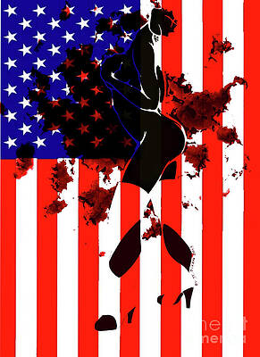 Drawing - Exploited Blood Stained Banner by Javon Dixon
