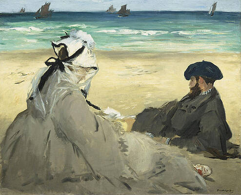 On the Beach Print by Edouard Manet