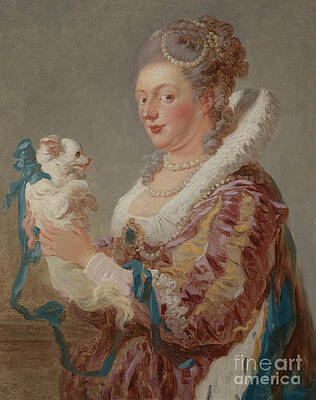 A Woman with a Dog Print by Jean-Honore Fragonard