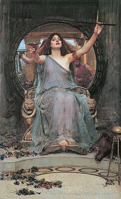 Circe Offering The Cup To Odysseus Print by John William Waterhouse