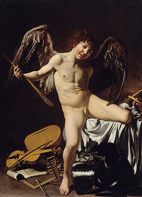 Cupid as Victor Print by Caravaggio