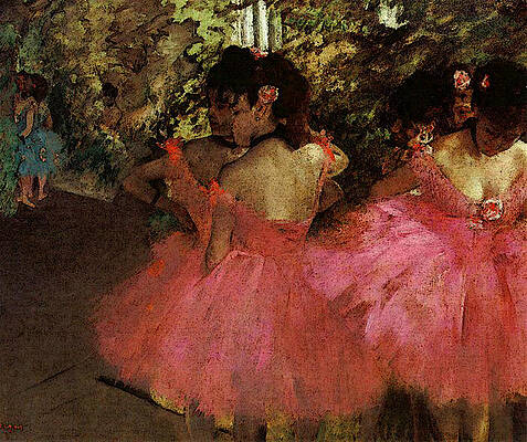 Dancers in Pink Print by Edgar Degas