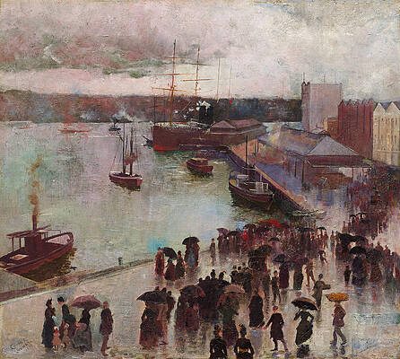 Departure of the Orient. Circular Quay Print by Charles Conder