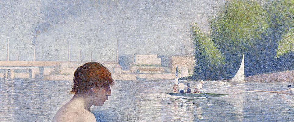 Wall Art - Painting - Detail from Bathers at Asnieres by Georges Pierre Seurat