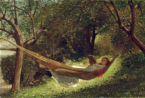 Girl in the Hammock Print by Winslow Homer