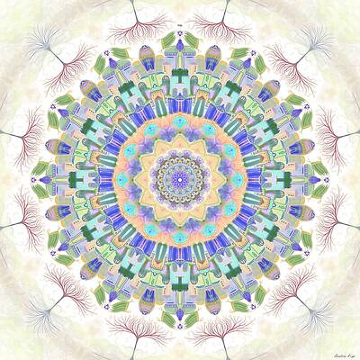 Wall Art - Digital Art - Jerusalem Blessing-mandala by Sandrine Kespi