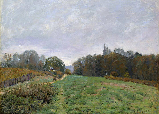 Landscape at Louveciennes Print by Alfred Sisley