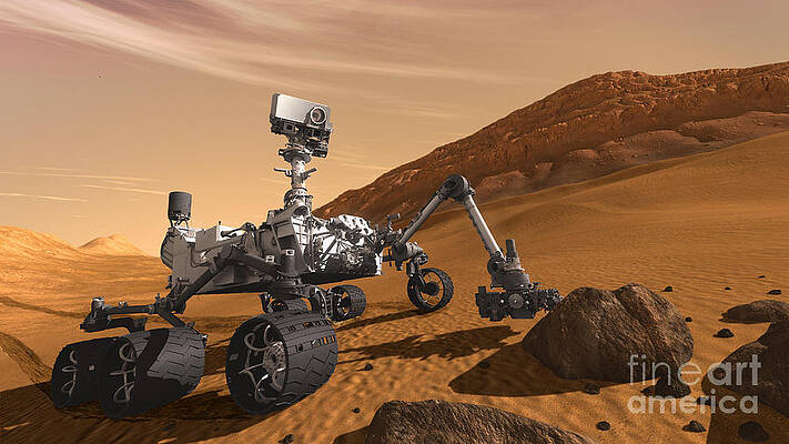 Wall Art - Photograph - Mars Rover Curiosity, Artists Rendering by NASA Science Source