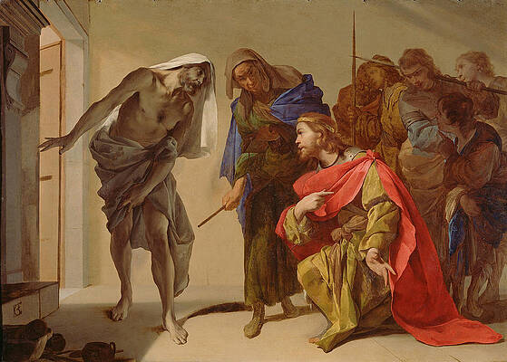 The Shade of Samuel Invoked by Saul Print by Bernardo Cavallino