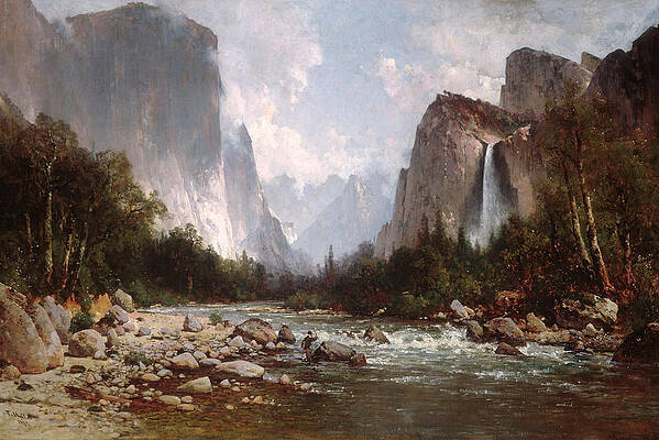 View of Yosemite Valley Print by Thomas Hill