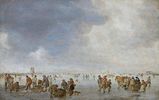 Winter Scene on the Ice Print by Jan van Goyen