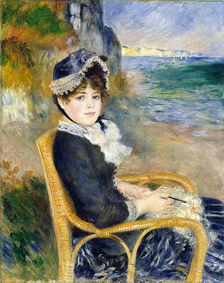 By the Seashore Print by Pierre-Auguste Renoir