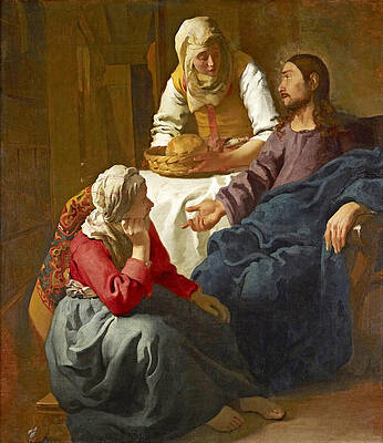 Christ in the House of Martha and Mary Print by Johannes Vermeer
