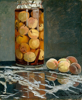 Jar Of Peaches Print by Claude Monet