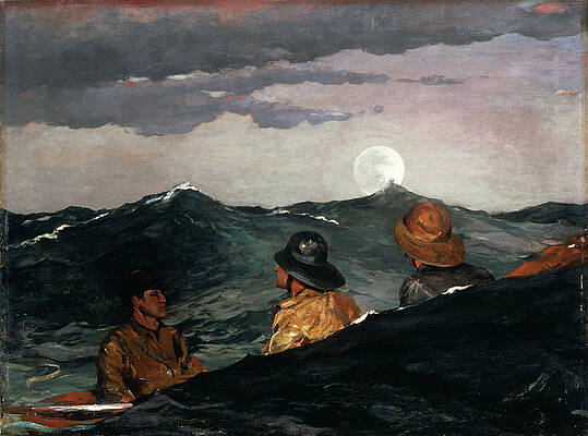 Kissing the Moon Print by Winslow Homer