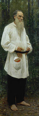 Ge Portrait Leo Tolstoy Writing Painting Large Canvas Art Print 
