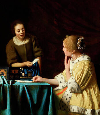 Mistress and Maid Print by Johannes Vermeer