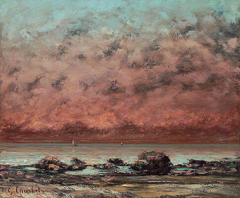 The Black Rocks at Trouville Print by Gustave Courbet