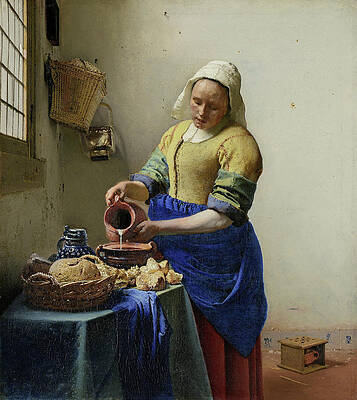The Milkmaid Print by Johannes Vermeer