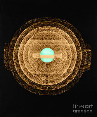 Wall Art - Photograph - Uranium-235 Atom Model #2 by Science Source