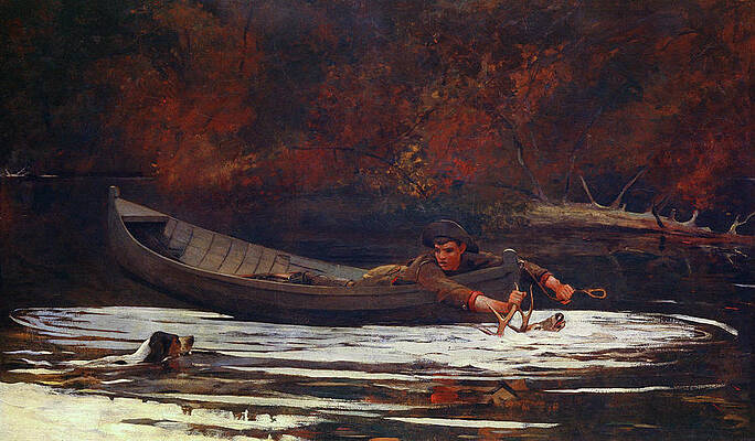 Hound And Hunter Print by Winslow Homer