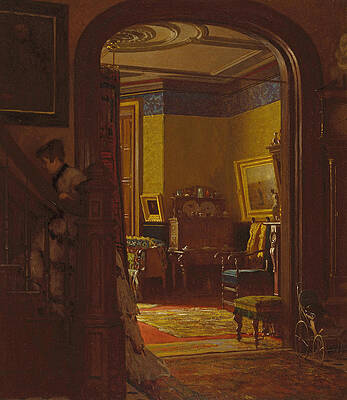 Not at Home Print by Eastman Johnson