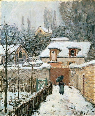 Snow at Louveciennes Print by Alfred Sisley
