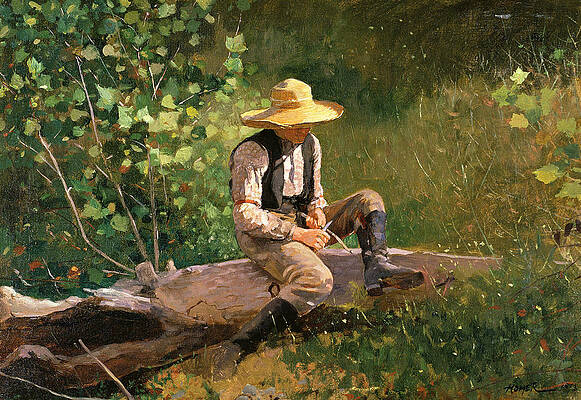 The whittling boy Print by Winslow Homer
