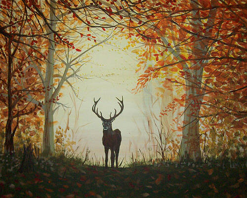 Forest Deer Paintings Page 17 Of 35 Pixels