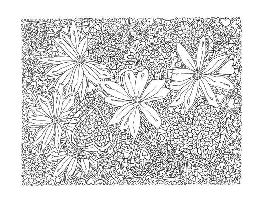 5 Large Daisies and Overlapping Hearts Horizontal by Tamara Kulish 5 Large Daisies and Overlapping Hearts Horizontal by Tamara Kulish