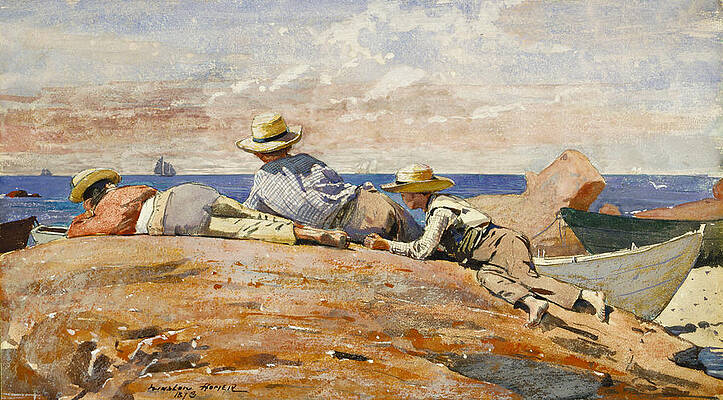 Three Boys on the Shore Print by Winslow Homer