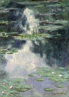 Pond with Water Lilies Print by Claude Monet