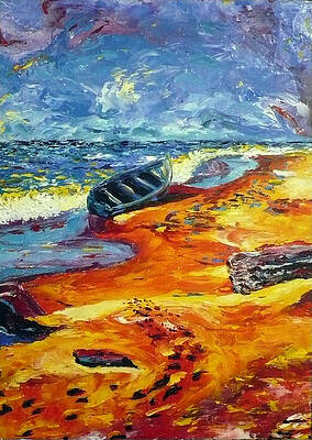 A canoe at the beach by Ericka Herazo A canoe at the beach by Ericka Herazo
